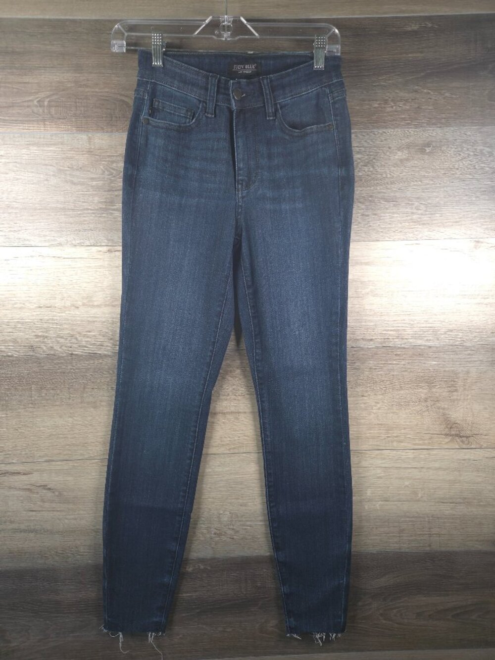 Judy Blue Skinny Fit Raw Hem Dark Wash Stretch Jeans Women's Size 1/25